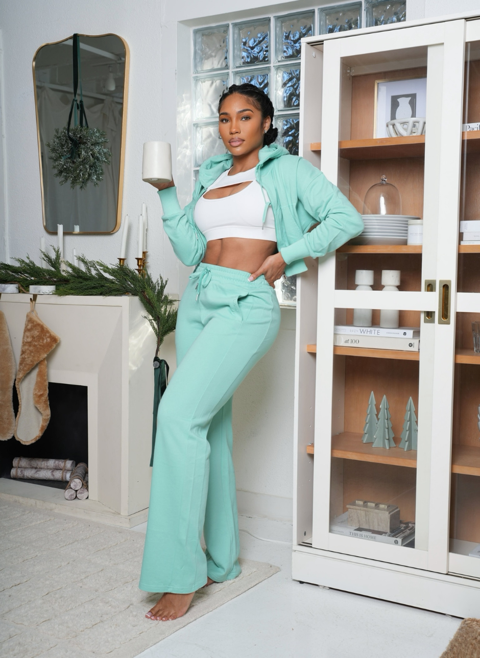 Off-Duty Cropped Hoodie - Jade