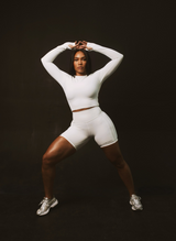 Silver Linen Shorts Set - Icy White