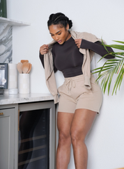 Off-Duty Sweat Shorts - Latte