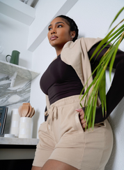 Off-Duty Sweat Shorts - Latte