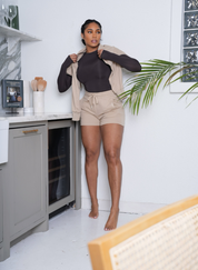 Off-Duty Cropped Hoodie - Latte