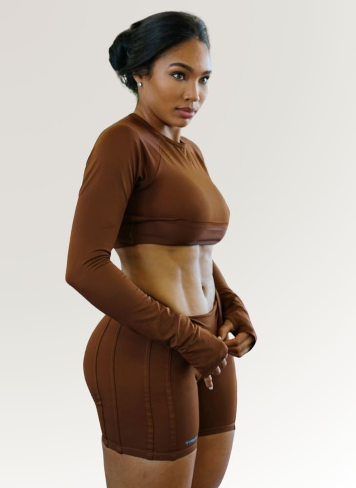 MOCHA GLOW GIRL LONG SLEVE T-SHIRT CubanFit