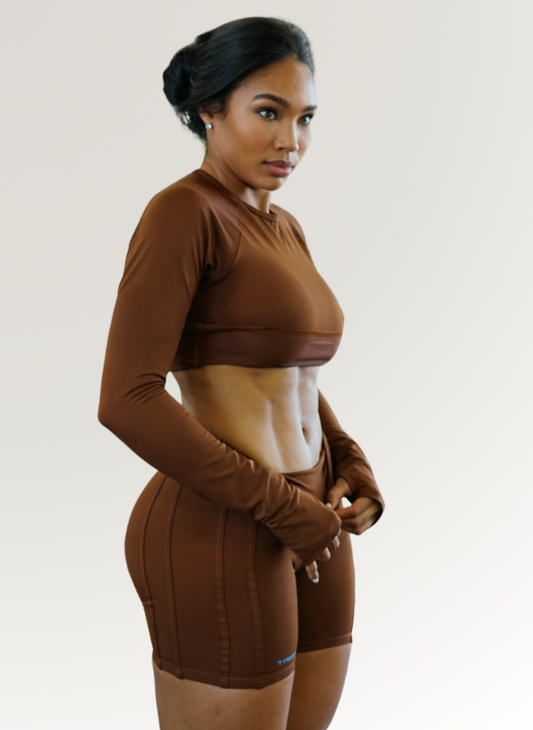 MOCHA GLOW GIRL LONG SLEVE T-SHIRT CubanFit